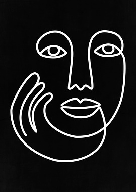 One Line Drawing Face