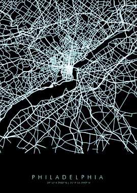 Philadelphia Neon Map