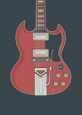 Cherry Rock Solid Guitar