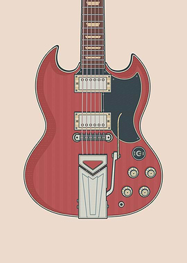 Cherry Rock Solid Guitar