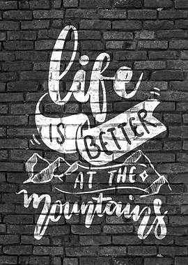 Hiking Quote Graffiti Art