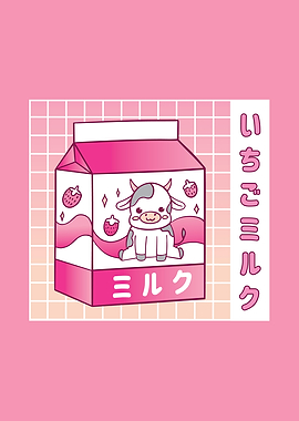 KAWAII STRAWBERRY MILK COW