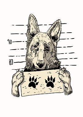 CUTE DOG SHEPHERD MUGSHOT