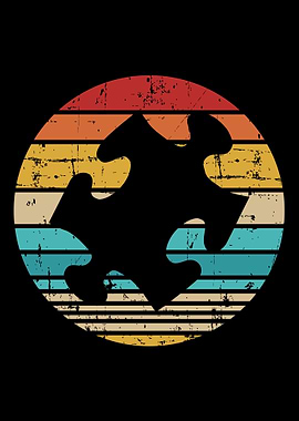 Jigsaw puzzle piece vintag