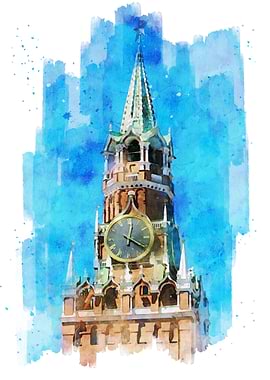 Moscow Kremlin Watercolor