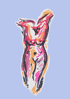 Body line art abstract