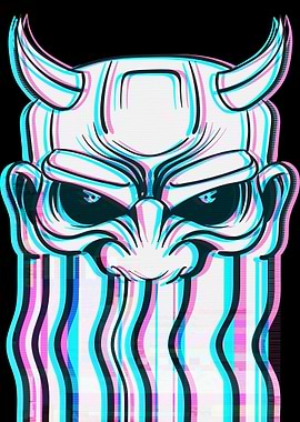 Oni Mask Vaporwave