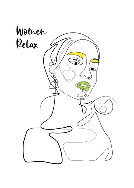 One line art Female relax