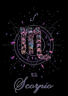 scorpio zodiac sign floral