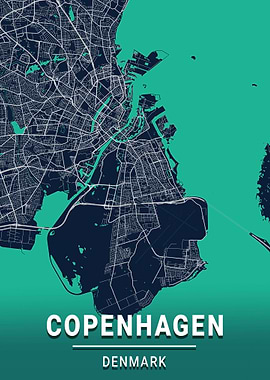 COPENHAGEN MAP DENMARK
