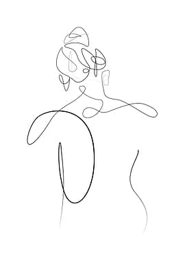 One Line Art Body Woman