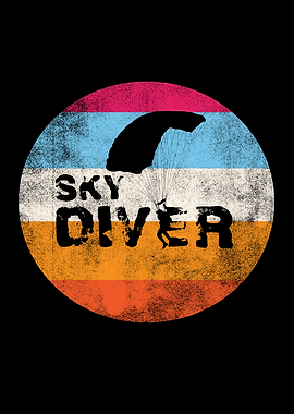 Parachute Retro Skydiver