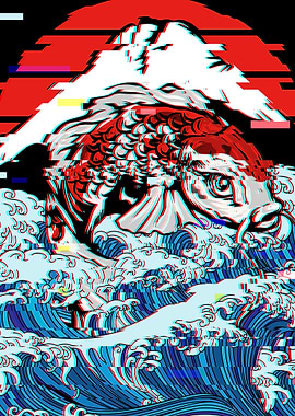 Koi Fish Kanagawa Mt Fuji
