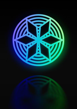 Neon Geometric Glyph Sign