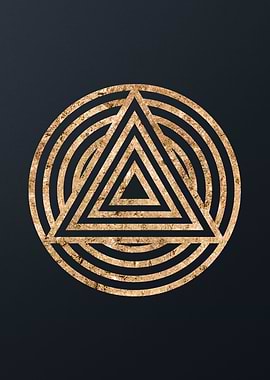 Gold Geometric Glyph Sign