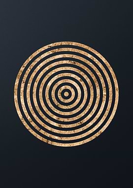 Gold Geometric Glyph Sign