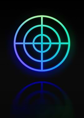 Neon Geometric Glyph Sign