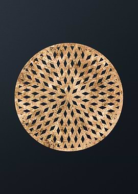 Gold Geometric Glyph Sign