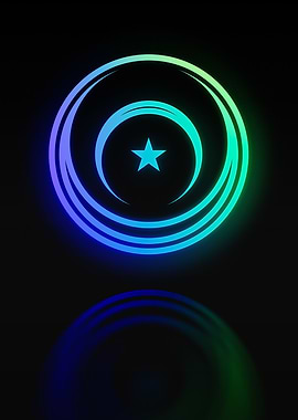 Neon Geometric Glyph Sign