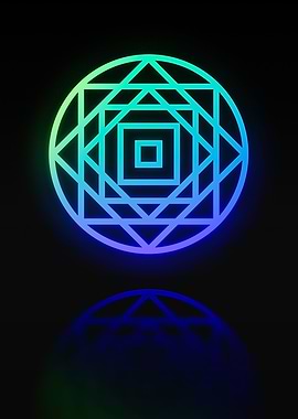 Neon Geometric Glyph Sign