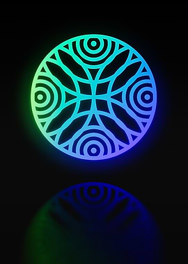 Neon Geometric Glyph Sign