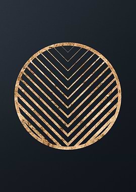 Gold Geometric Glyph Sign