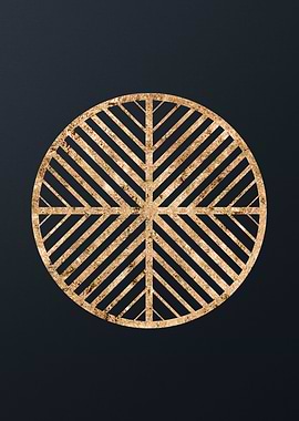 Gold Geometric Glyph Sign