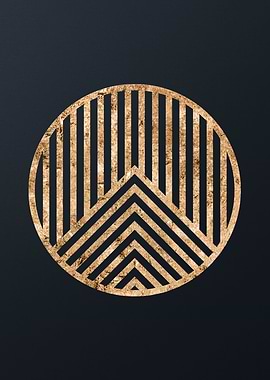 Gold Geometric Glyph Sign