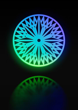 Neon Geometric Glyph Sign