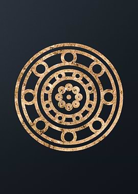 Gold Geometric Glyph Sign