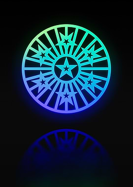 Neon Geometric Glyph Sign