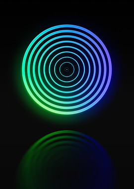 Neon Geometric Glyph Sign