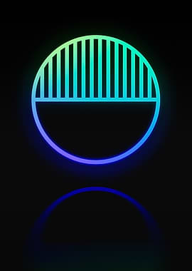 Neon Geometric Glyph Sign