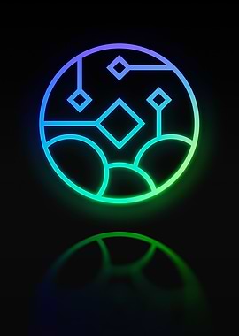 Neon Geometric Glyph Sign
