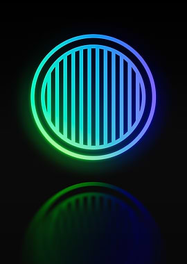 Neon Geometric Glyph Sign