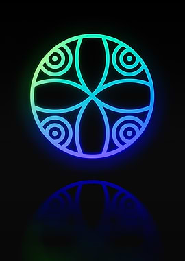 Neon Geometric Glyph Sign