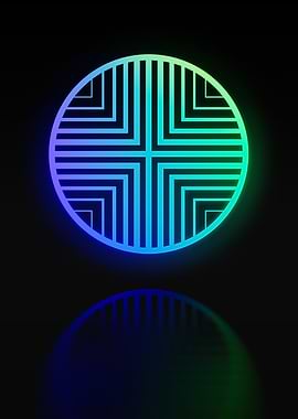 Neon Geometric Glyph Sign