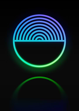 Neon Geometric Glyph Sign