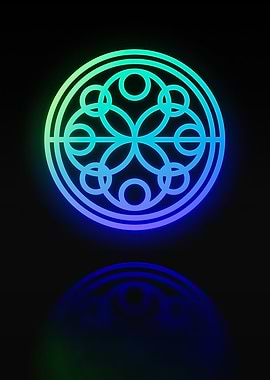 Neon Geometric Glyph Sign