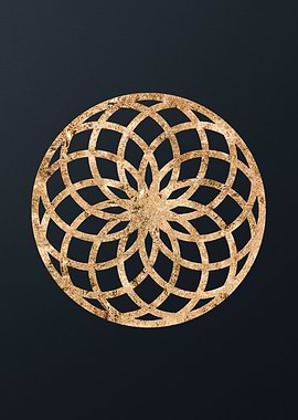 Gold Geometric Glyph Sign