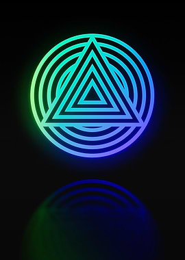 Neon Geometric Glyph Sign