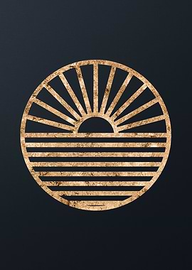 Gold Geometric Glyph Sign