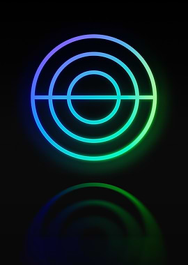 Neon Geometric Glyph Sign