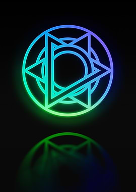 Neon Geometric Glyph Sign