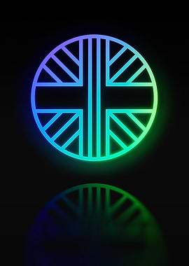 Neon Geometric Glyph Sign