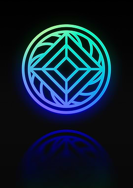 Neon Geometric Glyph Sign
