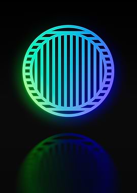 Neon Geometric Glyph Sign