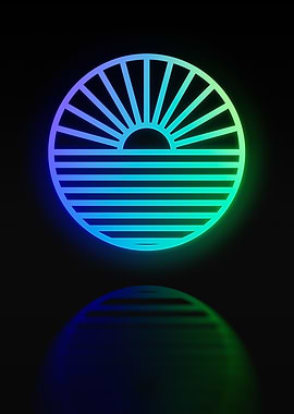 Neon Geometric Glyph Sign