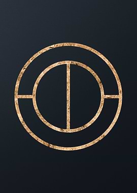 Gold Geometric Glyph Sign