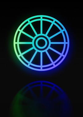 Neon Geometric Glyph Sign